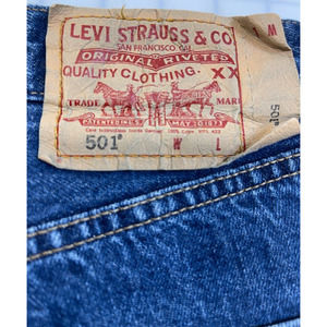Vintage Levi 501 XX label Women's size M blue wash button fly